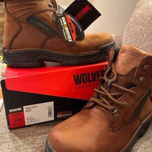 NWT WOLVERINE DURASHOCKS® STEEL-TOE EH 6" WORK BOOT Men’s 10M Brown